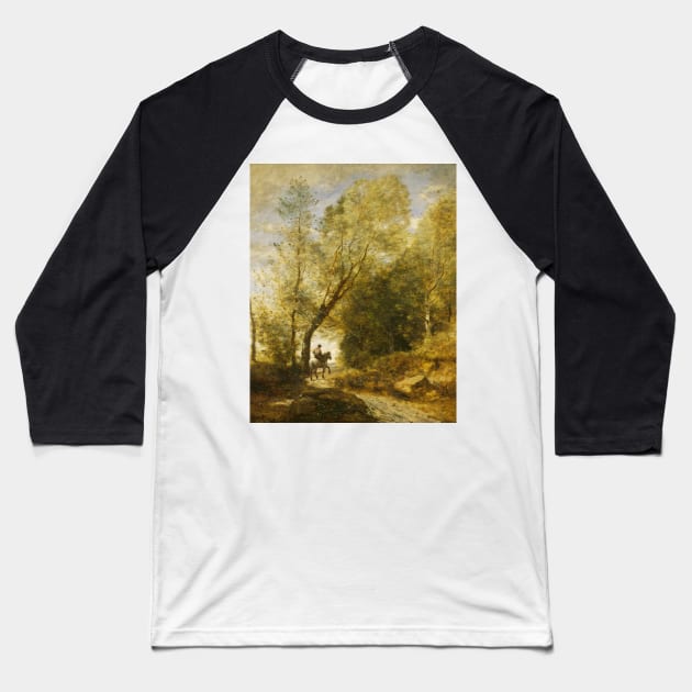 The Forest of Coubron by Jean-Baptiste-Camille Corot Baseball T-Shirt by Classic Art Stall